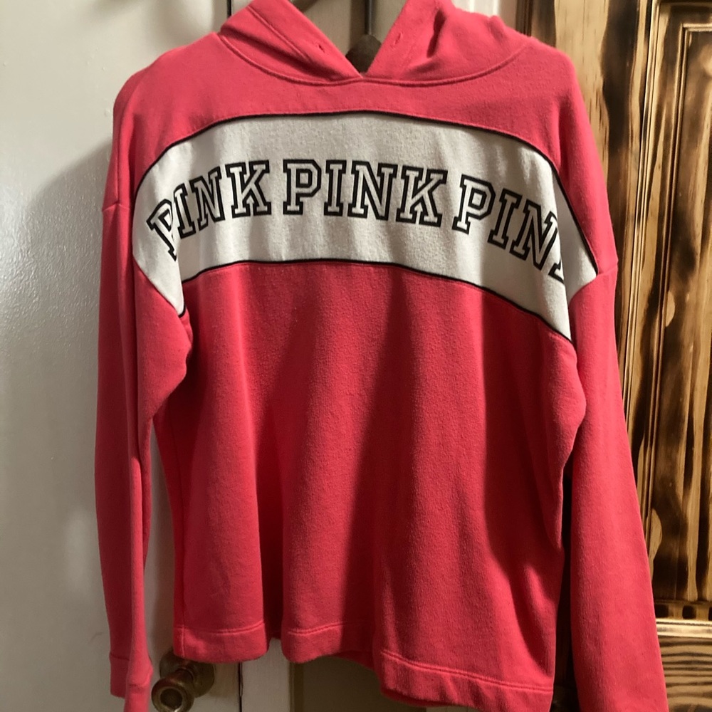 Pink sweater with hoodie